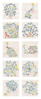 Swirly Floral Peacocks Machine Embroidery Designs