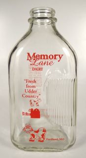 Memory Lane Gallon Milk Bottle Fordland Missouri MO
