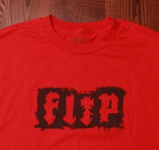 Flip Clothing Skateboards Skate Red T Shirt Large