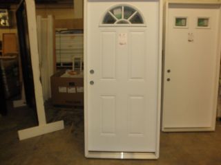 Therma Tru Exterior Entry Door 36 inch Fan Lite Smooth Fiberglass LH