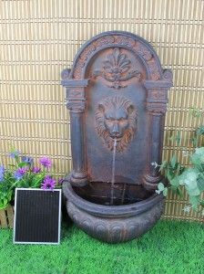  Solar on Demand Outdoor Solar Wall Water Fountain in Rust Tone