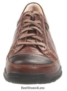 New $350 Mens Finn Comfort Alamo Cigar Leather Laced Shoes 11D 10 5 UK