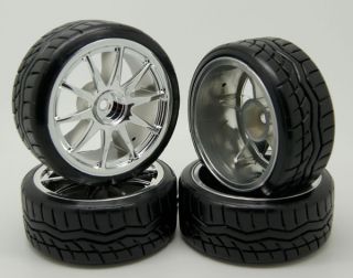 RC Drift Rubber Tires Tyre Plastic Wheel Rim 110 On Road Car