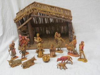 Fontanini Depose Italy Nativity Scene 16 PC Set 1983 Stable Mary
