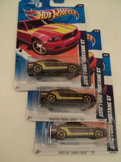  Hot Wheels 2010 FORD MUSTANG GT 3 INTERIOR VARIATIONS FIRST CLASS MAIL