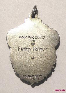 AMA One Run Missed 1928 Engraved Fred Foest Granat Bros Sterling