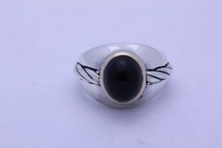 Fred Meyer 14k 585 Gold and Sterling Silver Mens Ring Black Onyx Sz 11