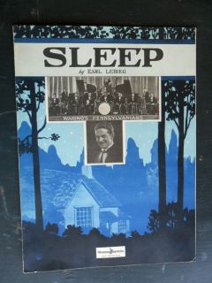 Sleep Earl Lebieg Fred Warings Pennsylvanians Piano Vocal 1923 Sheet