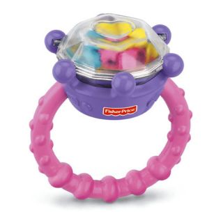 Fisher Price Brilliant Basics Diamond Ring Rattle Baby Girls Fun Toys