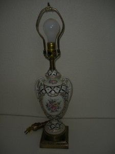 FREDERICK COOPER Handpainted Porcelain Lamp   Minty Condition!