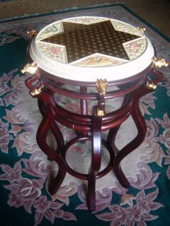 FRANKLIN MINT DELUXE CHINESE CHECKER GAME TABLE FLOOR TABLE WITH