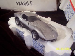  Corvette Precision Model Franklin Mint w Paperwork Silver Gray