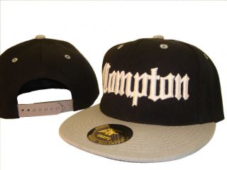  & White Compton Flat Bill Snap Back Snapback Ball Cap Caps Hat Hats