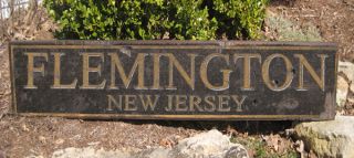 Flemington New Jersey Rustic Hand Crafted Wooden Sign