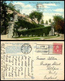 USA 1920 Old Colour Postcard Fort Tryon Washington Heights New York