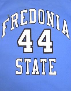 Vintage 90s Russell Game Used Fredonia State Basketball NCAA Jersey 46