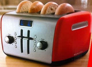 KitchenAid KMT422ER 4 Slice Red Digital Stainless Steel Toaster with