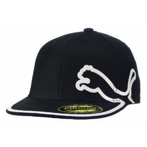 New Puma Rickie Fowler Monoline Flat Bill Black Fitted Youth Hat Cap