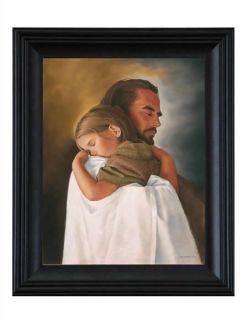 LDS 15x19 Black Wood Framed Security David Bowman Painting of Christ