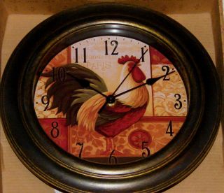 French Country Rooster Kitchen Decor Wall Clock