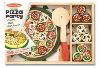 Melissa and Doug Pizza Party   Wooden Play Food   New & Unused