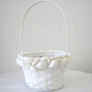 Seashell Flower Girl Wedding Basket Beach Shower Gift
