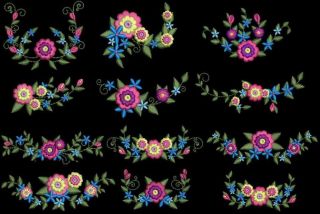 24 Flowery Floral Machine Embroidery Design CD 5x5 for Brother Janome