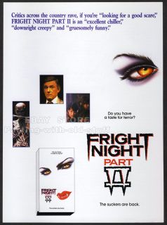 Fright Night Part II — Original 1989 Video 2 PG Trade Ad Promo
