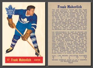  Frank Mahovlich Rookie T17 Reprint Mint