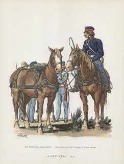 Fritz Kredel Print US Military History 3rd Artillery Uniforms 1847