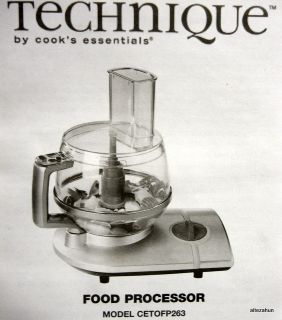 Cooks Essentials Technique 700 W Food Processor w/ Accessories