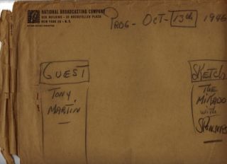 FRED ALLEN   Tony Martin Orig. 1946 RADIO SCRIPT w/ Handwritten NBC
