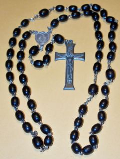 Vintage Black Beaded 19 5 Rosary Beads Are Slightly Oversized for
