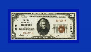 Only One on  Freeport Illinois $20 1929 Ty 1 2875 offers 3 Digits