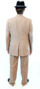  Suit Blazer Jacket Pants 40R 34x32 Brown Gangster Costume