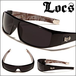 Locs Designer Mens Sunglasses Gangster Shades Glossy Black Frame Dark