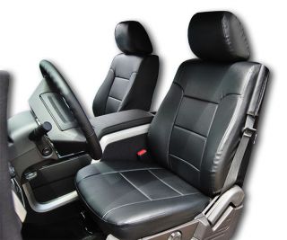 FORD F 150 2009 2013 BLACK S.LEATHER CUSTOM FIT FRONT SEAT COVER