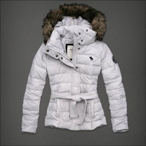 Abercrombie & Fitch RENEE Fux Fur Hoodie Women Stone Jacket Size L