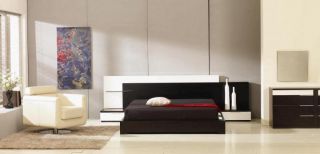 Gamma Queen Platform Bed with Built in Nightstands and Air Lift