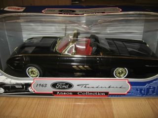 1963 Ford Thunderbird Black Anson Collection 1 18 Diecast Car