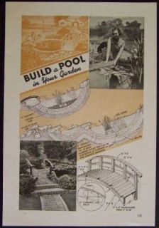 great items cement garden pool bridge 1945 howto info plans