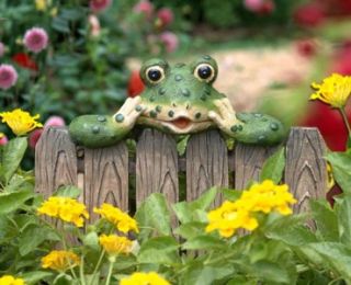 Fence Frog Peeking 8 in Manuel Garden Stake Frogs Yard Decor Flower