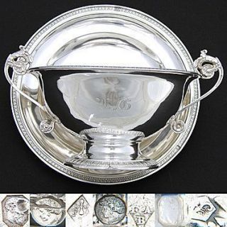 Antique French Sterling Silver Soup or Bouillon Bowl Saucer C 1819