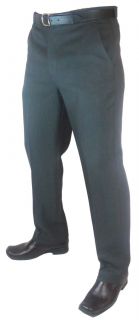 Mens Big Size Easy Care Formal Work Trousers with Belt Black or Grey