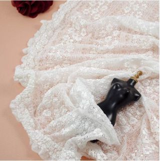 Lace Fabric White Plum Blossom Stretch Wedding Fabric Soft 59 Width 1