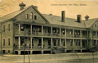 KS Fort Riley Cavalry Quarters mailed 1910 K14237