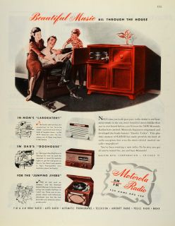 1945 Ad Galvin Manufacturing Motorola Radio Am FM Home Auto