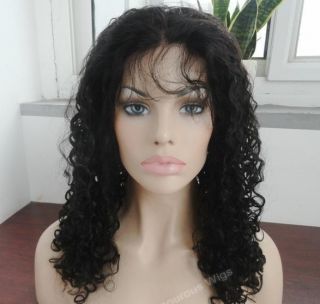 New Full Lace Cap 100 Indian Remy Human Hair Curly Wig 20 Frisa