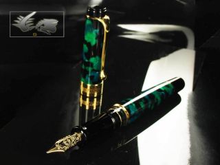 Aurora Optima Fountain Pen Green Auroloide Gold trims Nib IT