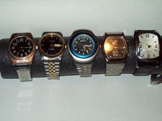  Of 5 Mens Quartz Watches All Running Benrus Swanson Synrgy Fumagallis